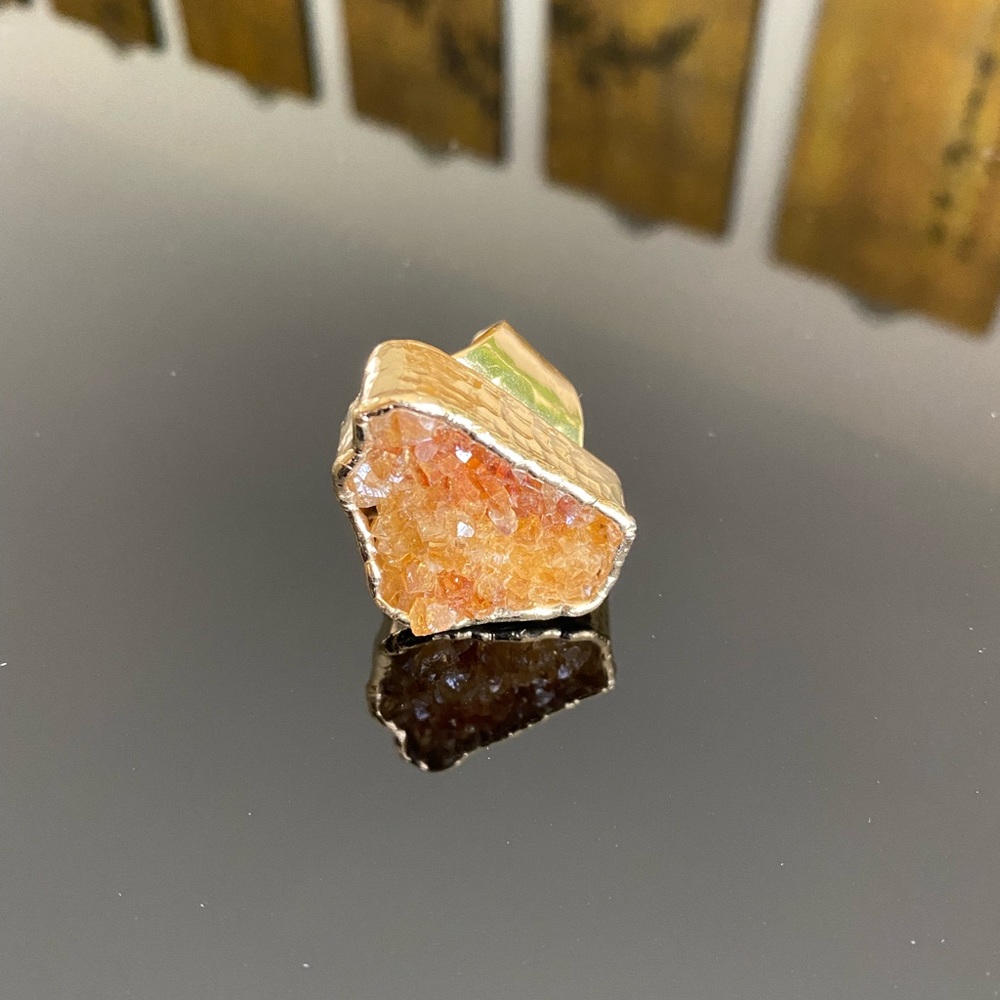 Beautiful Citrine & 24K Gold Plated Ring (7)
